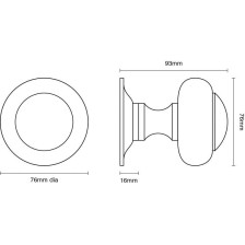 CROFT Rounded Centre Door Knob 6344