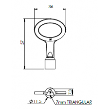 TR3 7mm Triangle Spanner Key