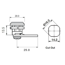 L066 13.5mm Miniature Quarter Turn Spanner Lock